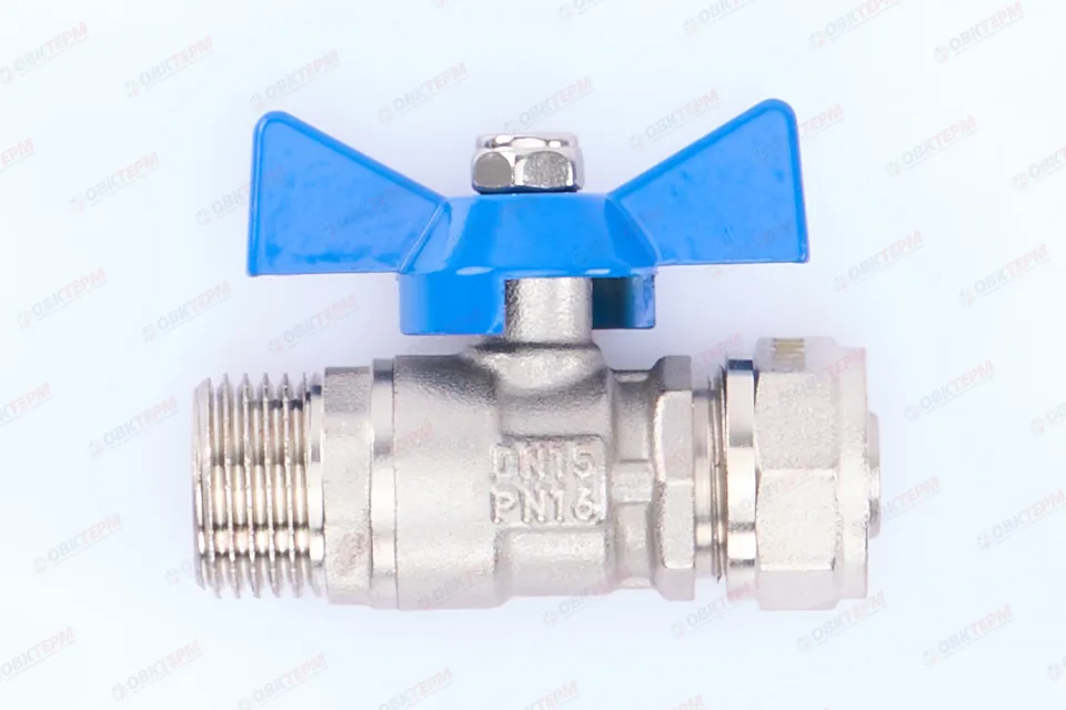 Кран шаровый  TIM  под обжим  16* 1/2"н  бабочка              (25шт/100ящ)