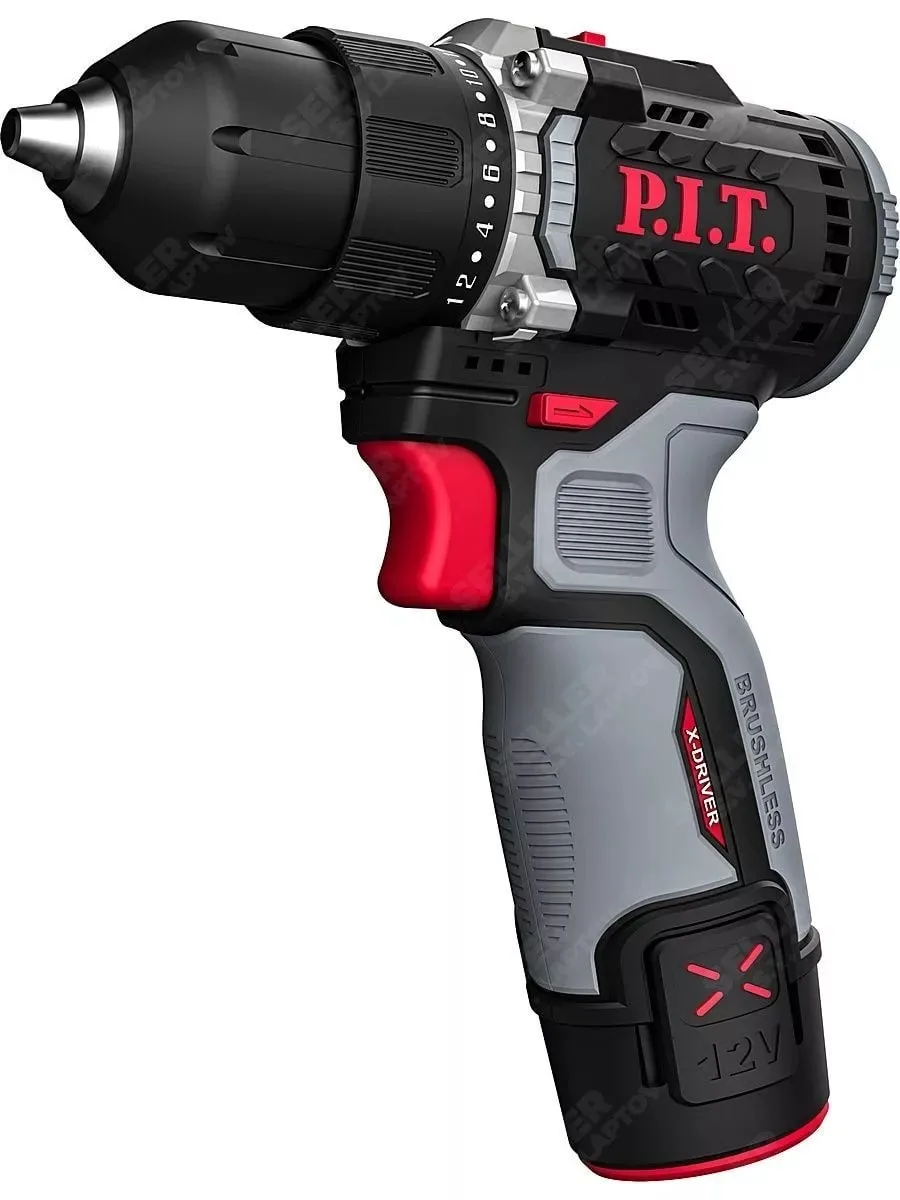 Дрель-шуруповерт аккум. Б/Щ 12V P.I.T. X-DRIVER PBM12К-10В/2 OnePower (2АКБ, ЗУ)