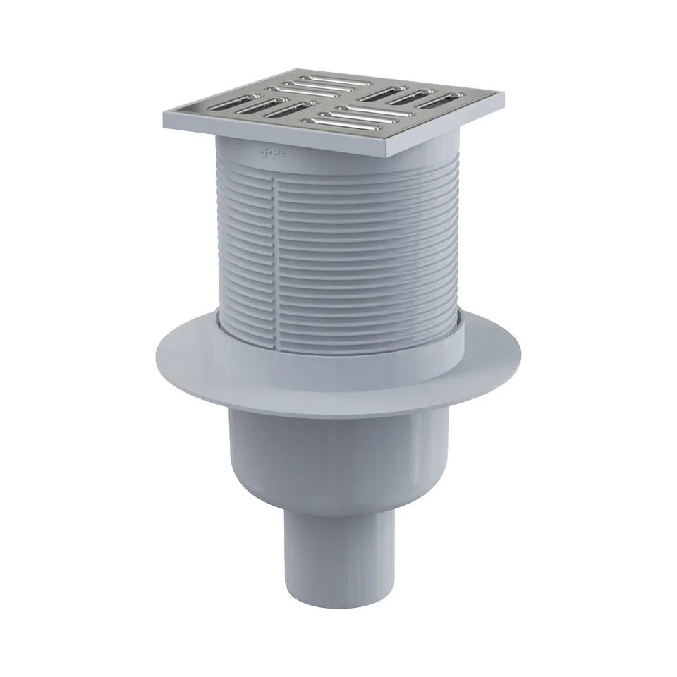 Сливной трап 105x105/50мм с нижн.подвод металл