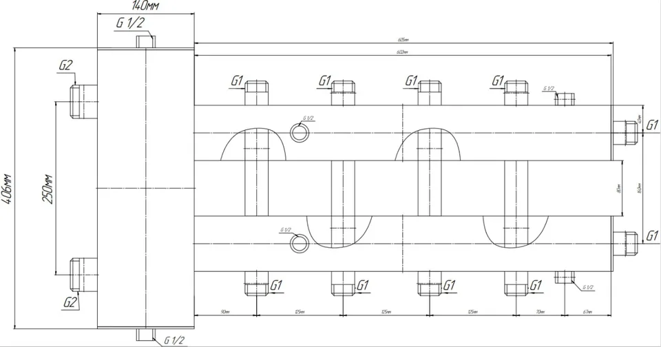 Разделитель гидравлический модульного типа RISPA ГРУ + КМГ150 - 5ВУ 2"