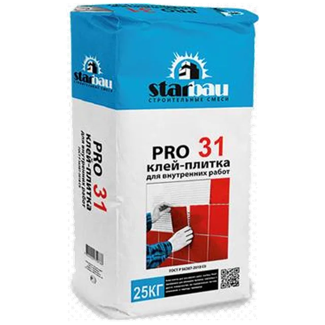 StarBau Клей для плитки PRO 31, класс С0, (25 кг) (60\58 м\паллета)