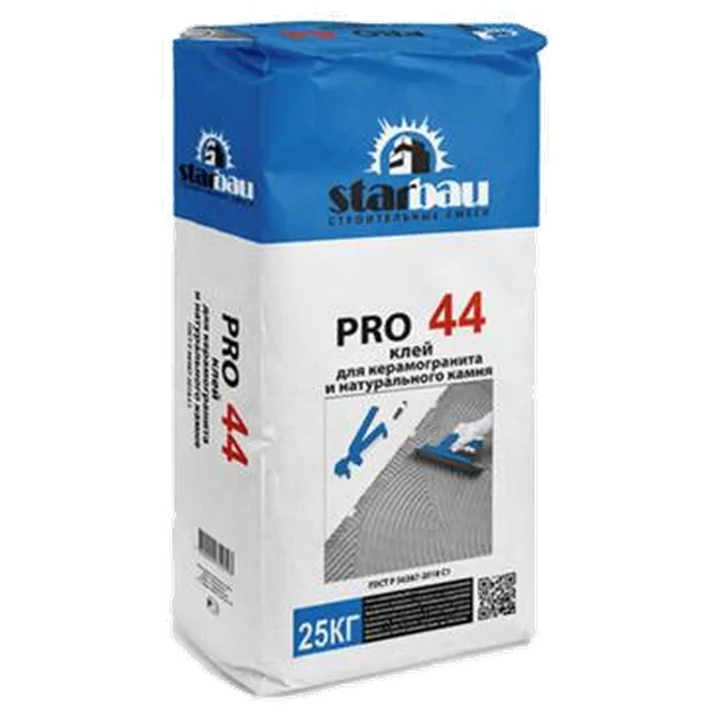 StarBau Клей для керамогранита PRO 44, класс С2Т, (25 кг) (60 м\паллета)