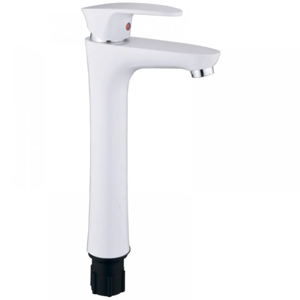 Смеситель для умывальника PLAMIX CEZAR-001 HIGH SET White (с подводкой) (10 шт/ящ)