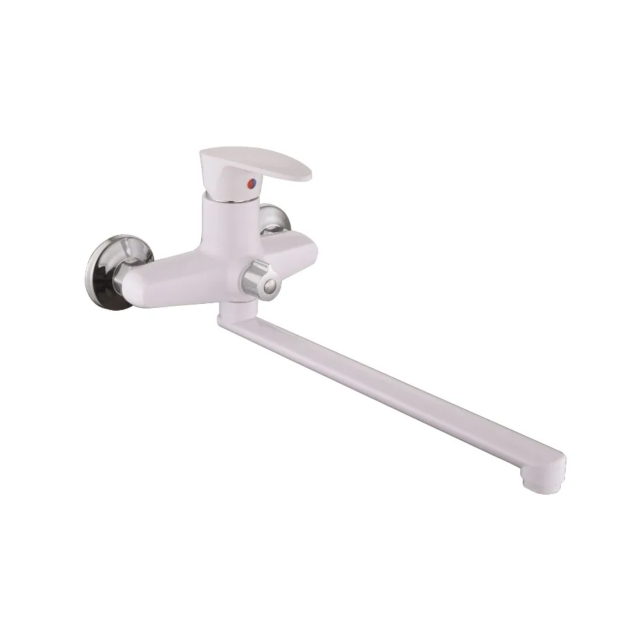 Смеситель д/ванны PLAMIX CEZAR-006 EURO SET White (со шлангом, лейкой и кронштейном) (20 шт/ящ)