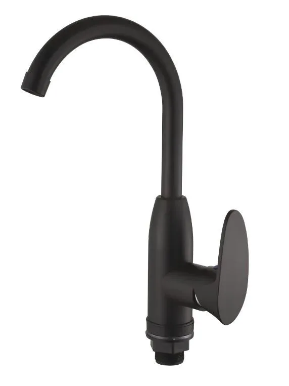 Смеситель д/кухни PLAMIX CEZAR-011-B SET Matte black, (гайка, Ø35, с подводкой) (20шт/ящ)