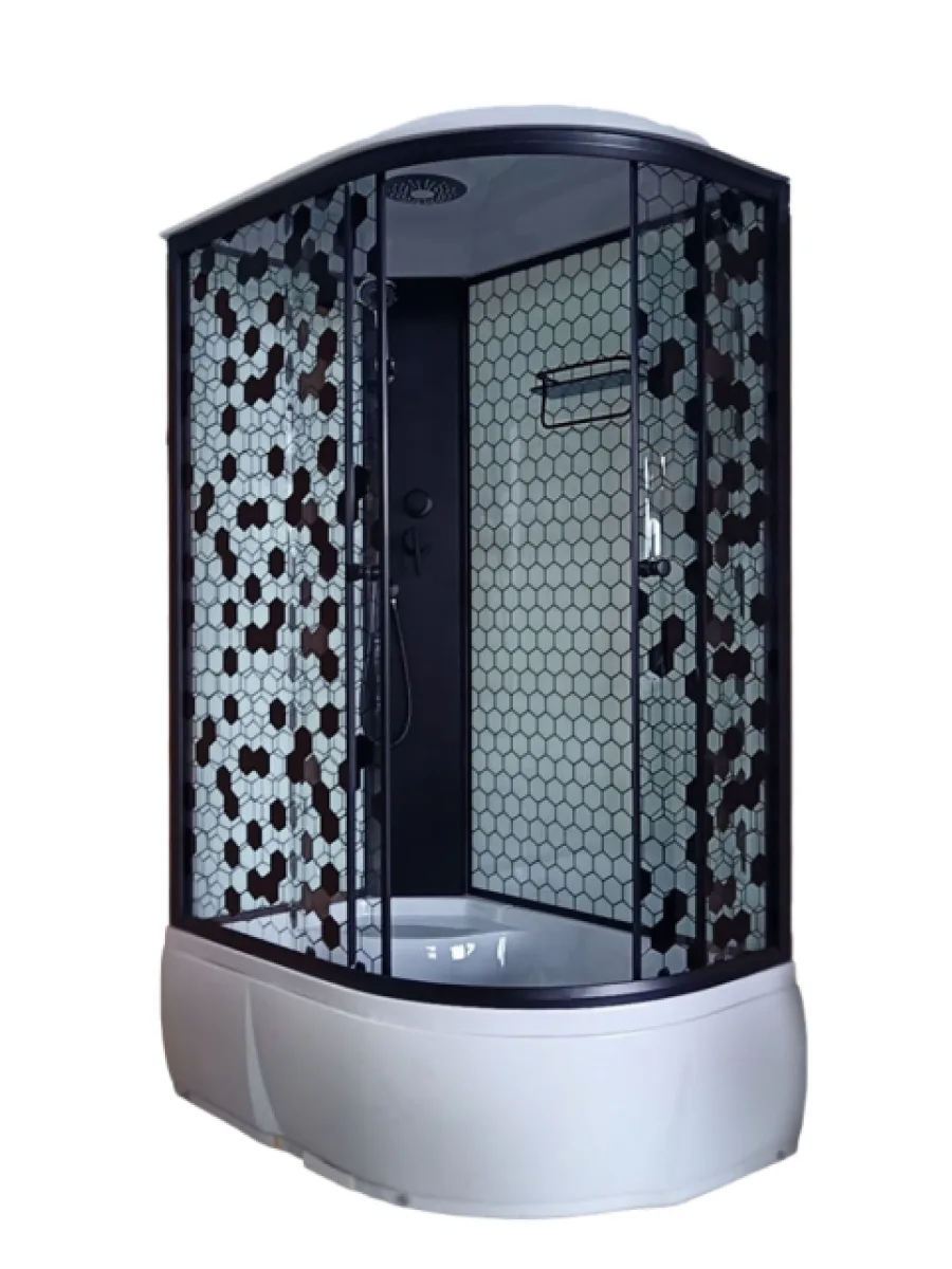 Душевая кабина ДАНА 64 L 120*80*215 (соты) высокий поддон (3 места)