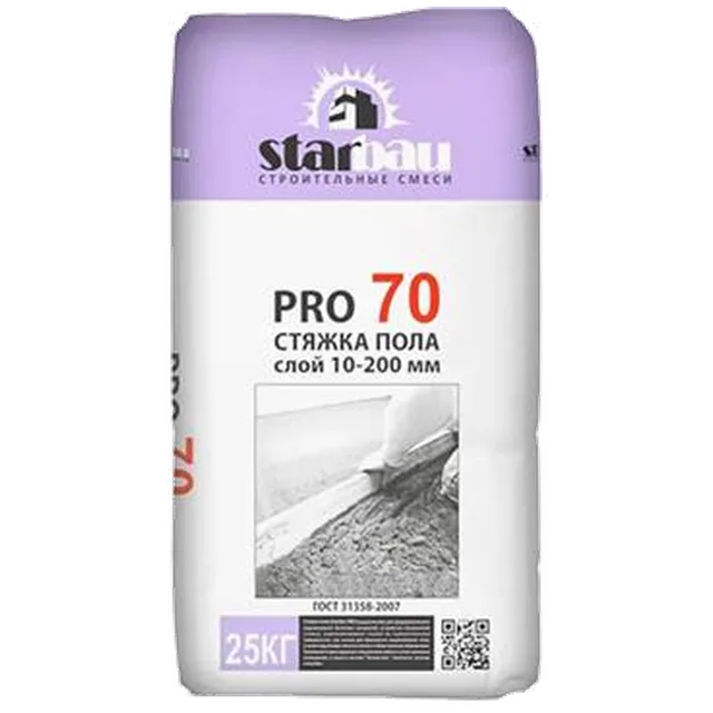 Starbau Стяжка пола (10-200 мм) "PRO70", 25кг (58/60 м/паллета)
