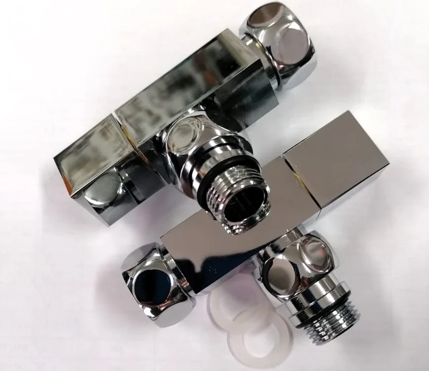 Кран  вентильный  с американкой   TIM  1/2"Н - 3/4"В  хром, угловой, квадрат   (1пара/20ящ)