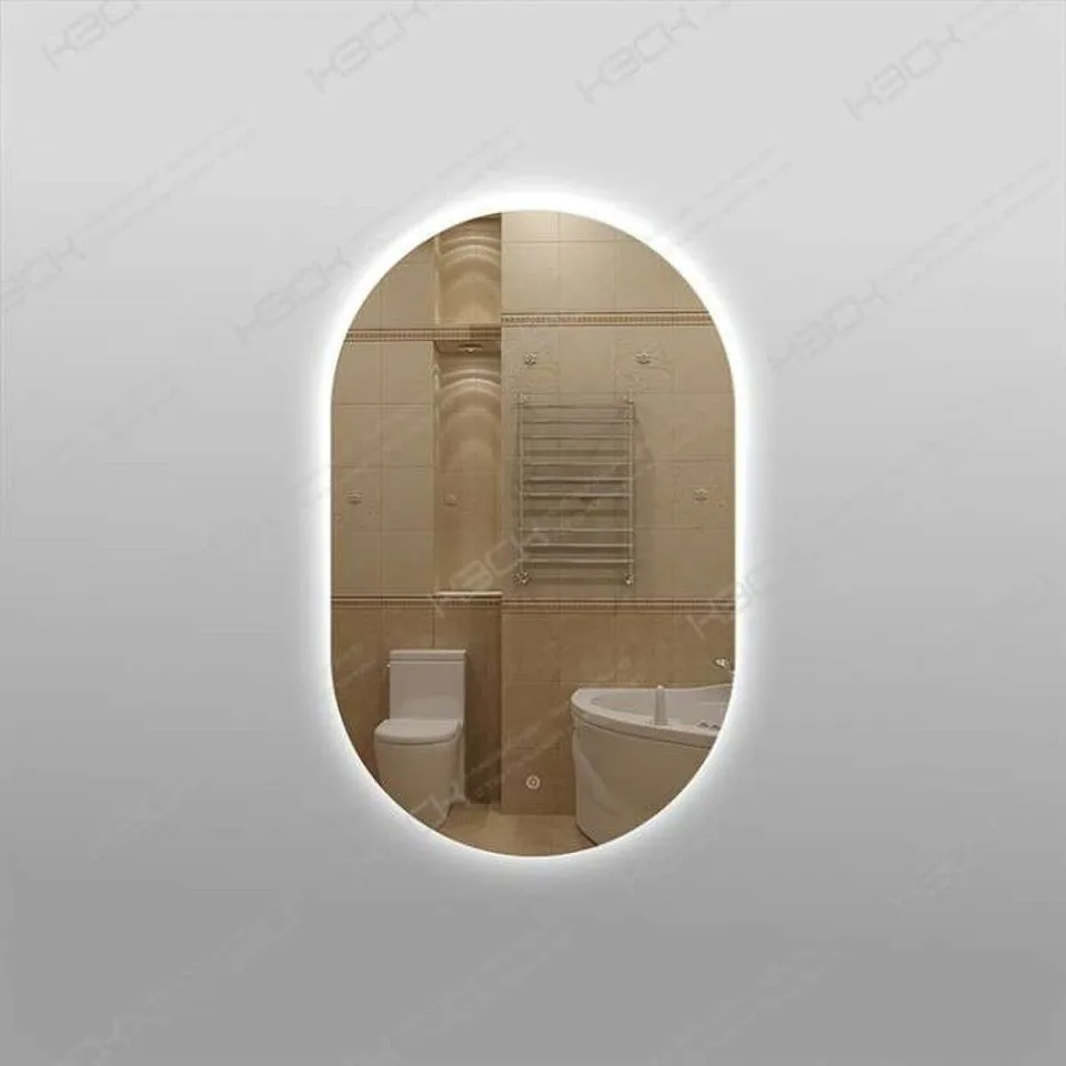 Зеркало 500х800 овальное LED подс.6500К 9,6 Вт/м с сенс.выкл., унив. монтаж КЗСК