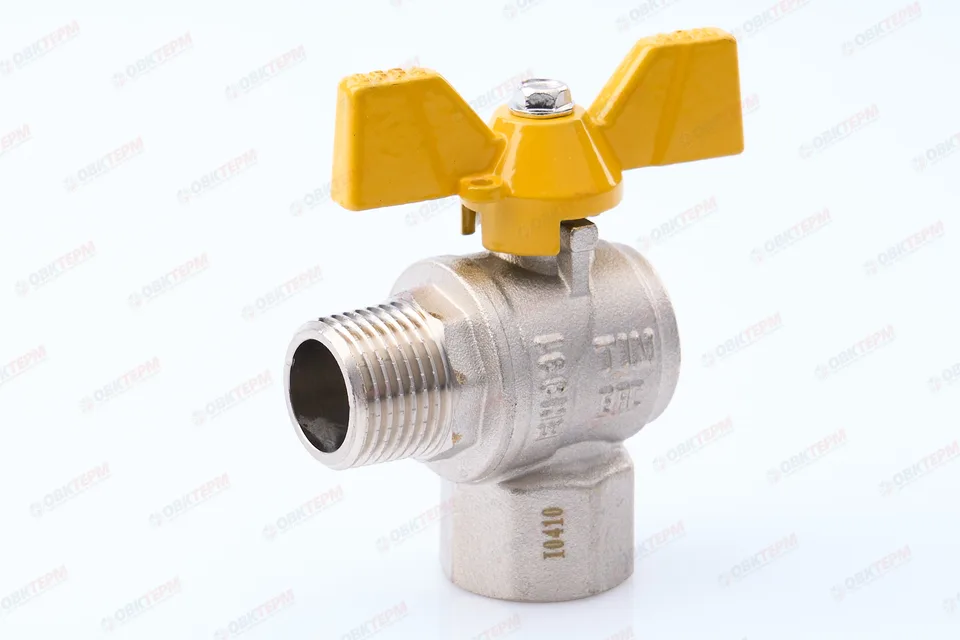 Кран шаровый ГАЗОВЫЙ угловой TIM (бабочка) 1/2" ВН (18шт/72ящ)