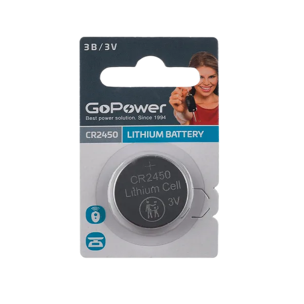 Батарейка GoPower CR2450 BL1 Lithium 3V 1шт/уп
