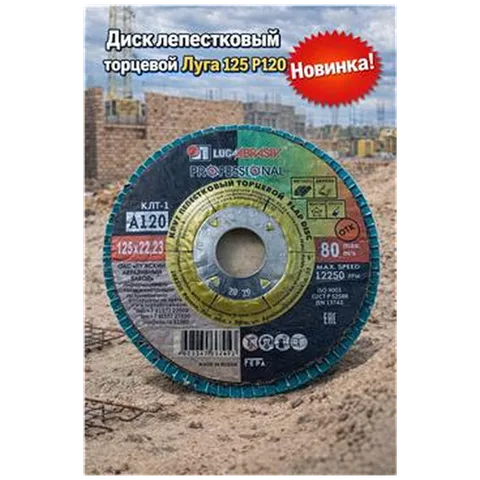 Диск лепестковый торцевой Луга 125 Р120 (арт 1-07-000019)