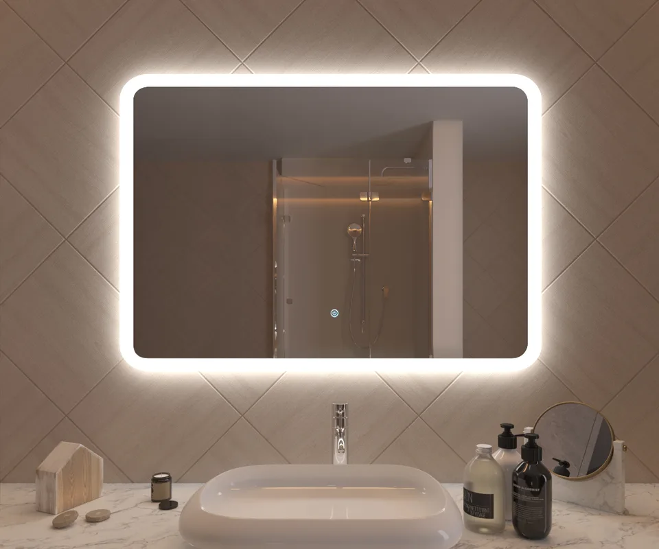 Зеркало 1000х700 Gent с LED подсветкой,подогревом,литым коробом и сенсорным выкл. Кайман Glassiko