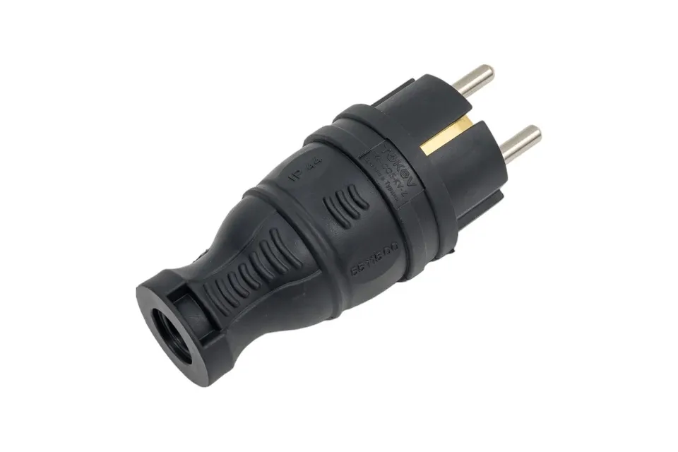 Вилка прямая 16А с заземл. каучук TOKOV ELECTRIC TKE-C05-KV-Z