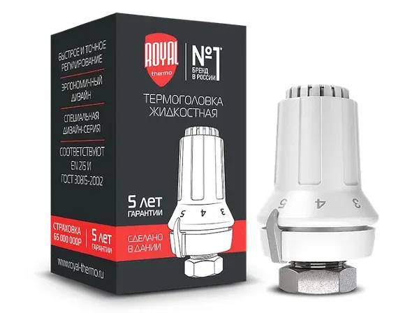 Термоголовка жидкостная Royal Thermo М30х1,5 (белый )