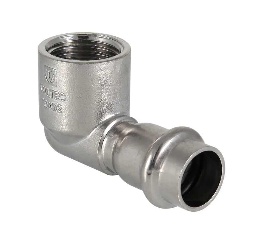 Угольник VALTEC 90° вн. нержавеющая сталь 22*1/2