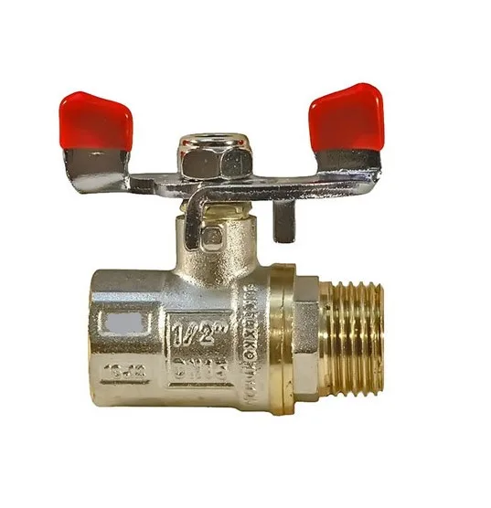 Кран шаровый ТСМ 1/2" ВН стальная бабочка (200/20)