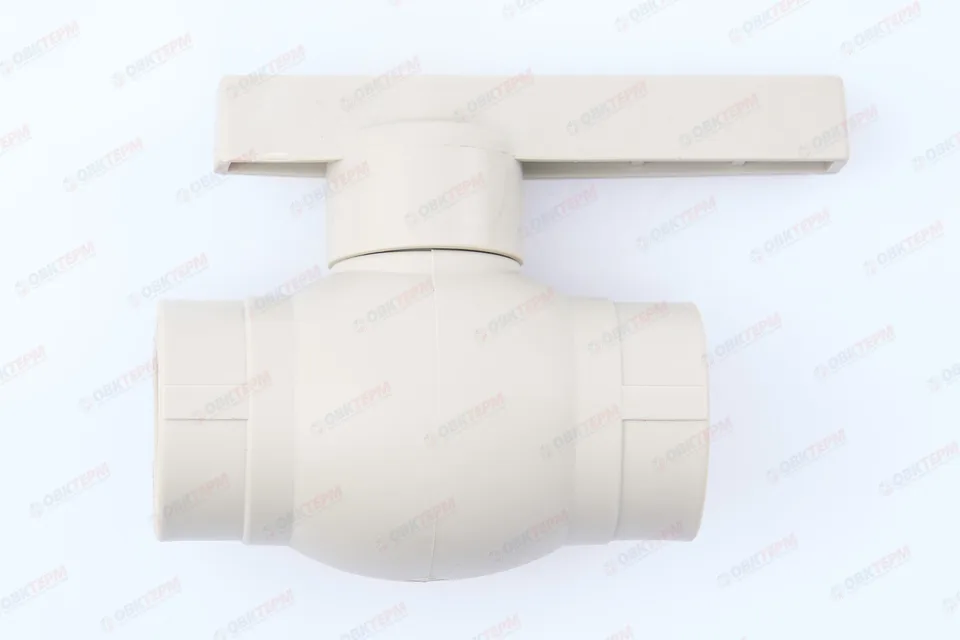 Кран пластиковый шаровый 25 (стальной шар) (VALFEX OPTIMA) серый (40/10)