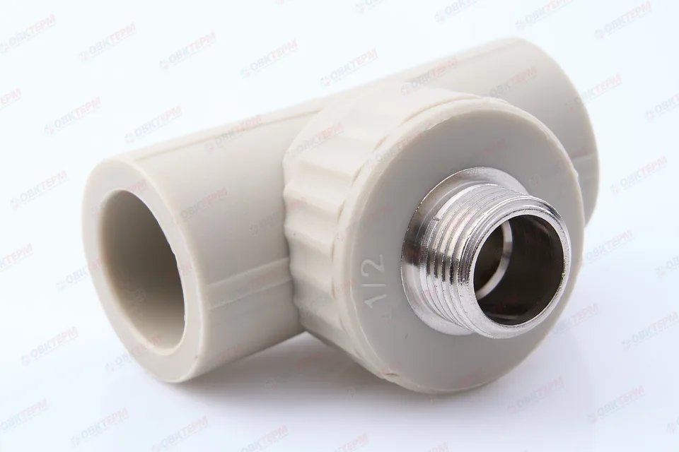 Тройник с МРН  25 * 1/2"      (VALFEX)  серый  (60/15)