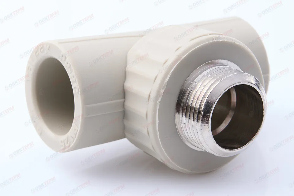 Тройник с МРН  25 * 3/4"      (VALFEX)  серый  (45/15)