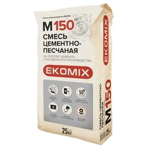 Смесь Экомикс "Смесь цементно-песчаная" М150 / 25 кг (48 м\паллета)