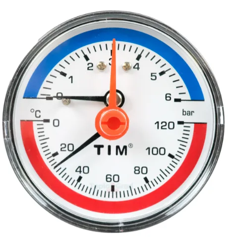 Термоманометр   6 bar аксиальный 63 мм TIM