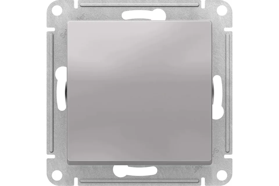 Переключатель 1-клавишный механизм сх.6 10АХ Алюминий AtlasDesign Systeme Electric