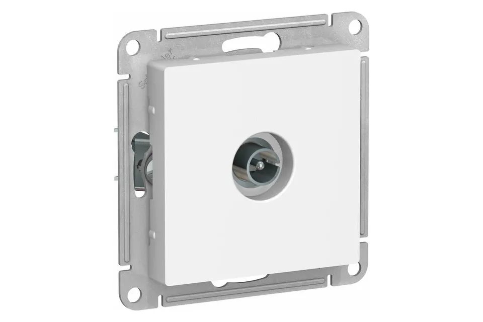 Розетка антенная коннектор механизм одиночная TV Белый AtlasDesign Systeme Electric