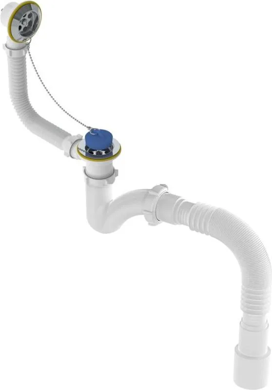CRAB сифон для ванны узкий 1 1/2"х40 с выпуском и переливом с г/т 40х40/50 (1шт/30упак)