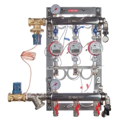 Узел этажный поквартирного учета VALTEC, с авт.бал.клапаном, ввод СПРАВА, кол-во выходов 5