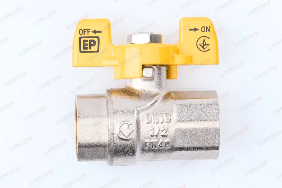 Кран шаровый ГАЗ EUROPRODUCT 1/2" ВВ бабочка (96 шт)