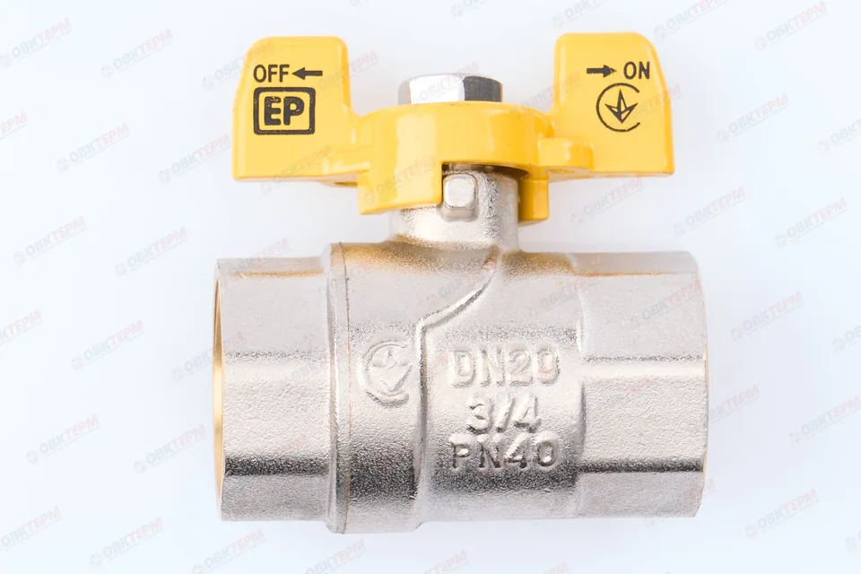 Кран шаровый ГАЗ EUROPRODUCT 3/4" ВВ бабочка (80 шт)