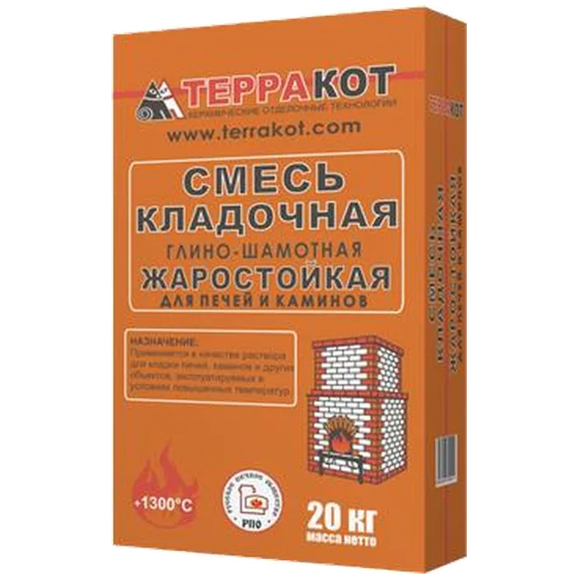 ТЕРРАКОТ Смесь сухая Глинно-шамотная кладочная 20кг (56 шт/пал)