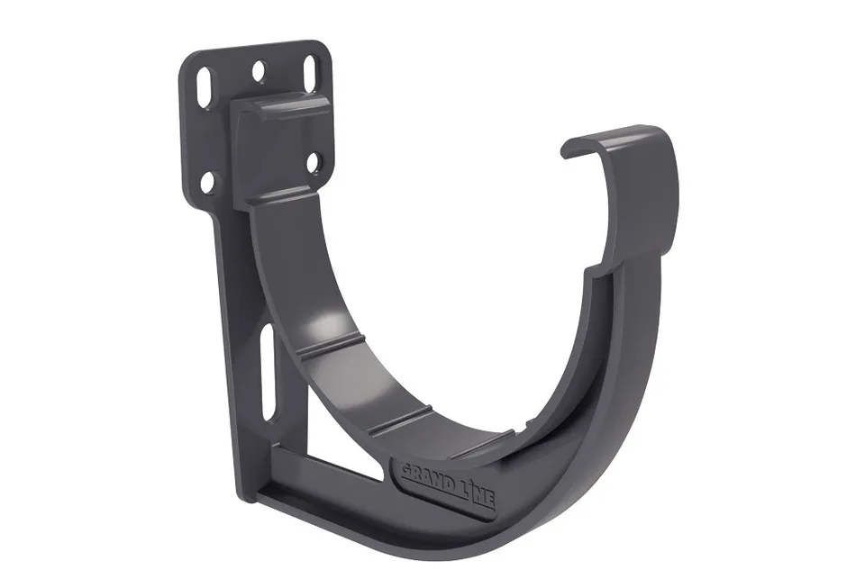 Кронштейн желоба slider Дизайн 135 ПВХ Grand Line графит (RAL 7024) (уп.70шт)