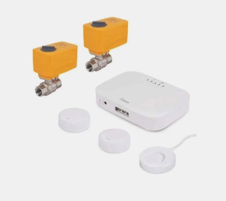 ZEISSLER Защита от затопления TUYA  1/2" (модуль управления - 1 шт, 2 беспр. датчика, 1 пров.  (4/1)