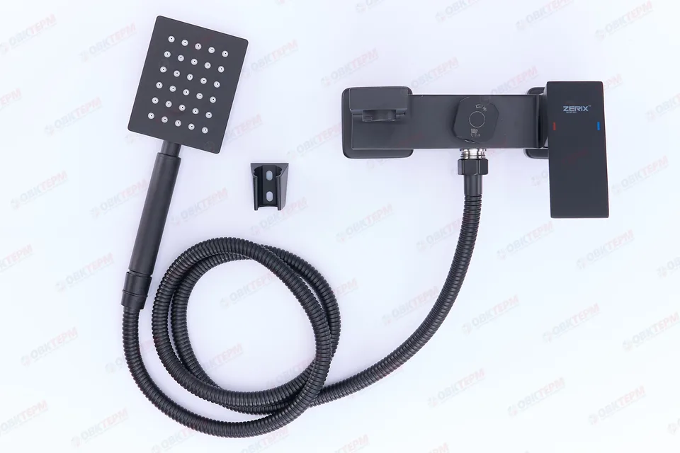 Смеситель д/ванны нерж/сталь ZERIX KUB-008 (EURO) BLACK 12 шт/ящ
