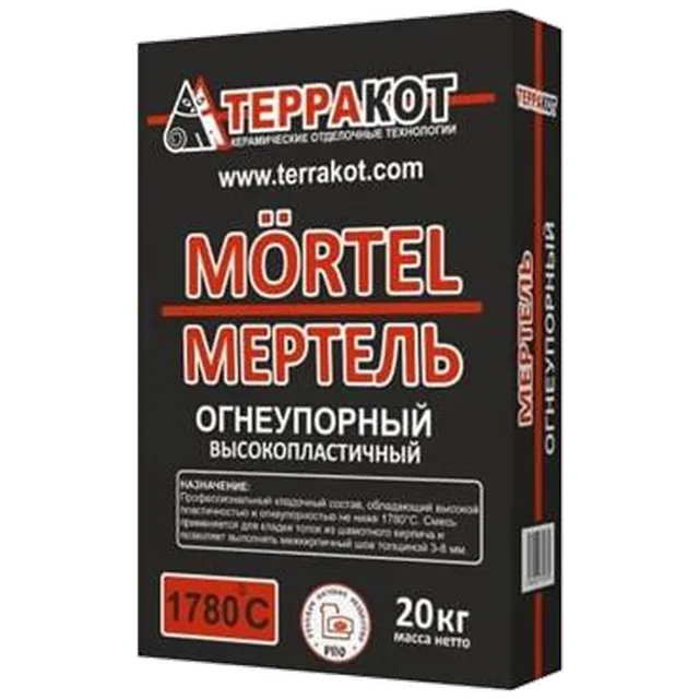 ТЕРРАКОТ Смесь кладочная огнеупорная Мертель 20 кг (56 шт/пал )