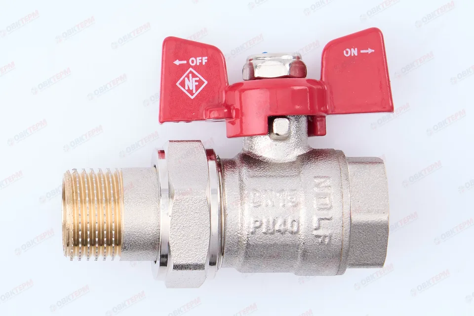 Кран шаровый  с американкой  NOLF Classic        1/2" ВН   бабочка    ПРЯМОЙ  (96/12)