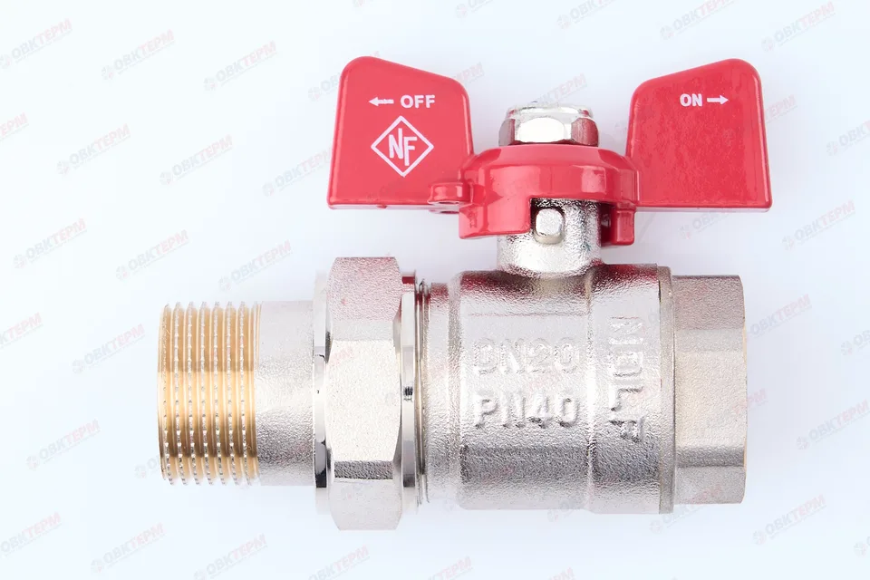 Кран шаровый  с американкой  NOLF Classic        3/4" ВН   бабочка    ПРЯМОЙ  (64/8)