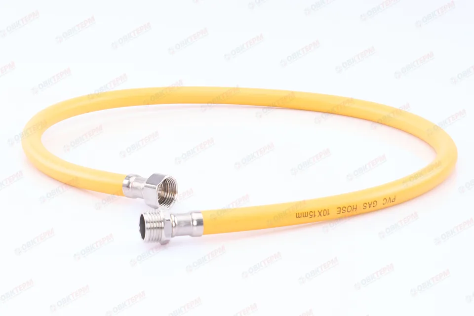 Шланг ЖЕЛТЫЙ газовый 1/2 ГШ 100 см "OVERCON" (50)