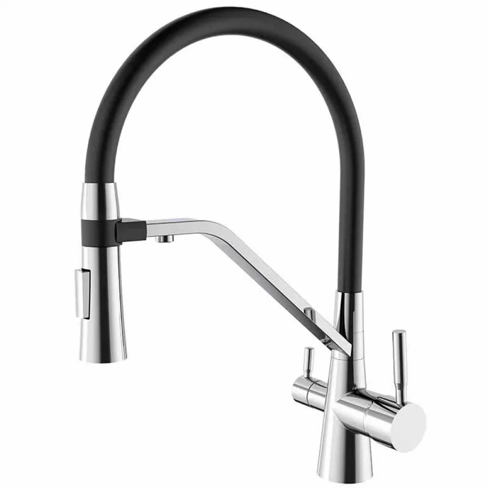 Смеситель д/кухни под ФИЛЬТР MIXXUS PREMIUM MAGNET 021 REFL.BLACK Ø35 (8 шт/ящ)