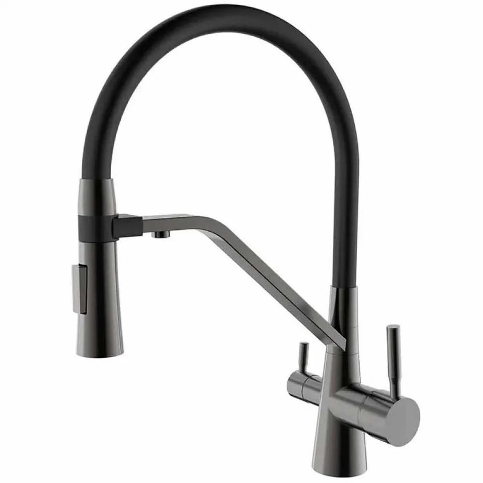 Смеситель д/кухни под ФИЛЬТР MIXXUS PREMIUM MAGNET 021 GRAPHITE REFL.BLACK Ø35 (8 шт/ящ)