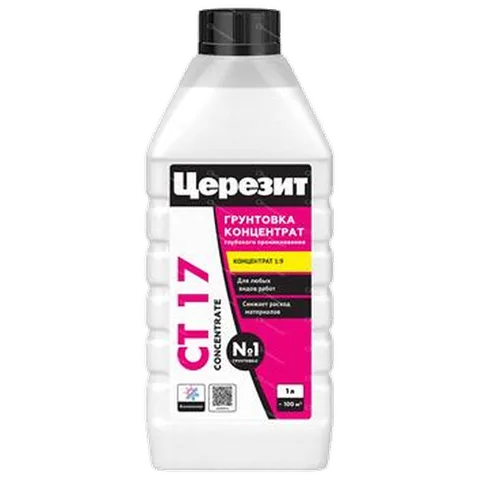 Ceresit Грунтовка CT 17/ 1 л. Концентрат 1:9 (12 шт\уп ) (480 шт/пал )