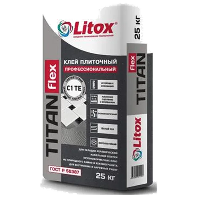 Литокс Клей плиточный профессиональный "TITAN flex" 25кг (56 шт/пал)