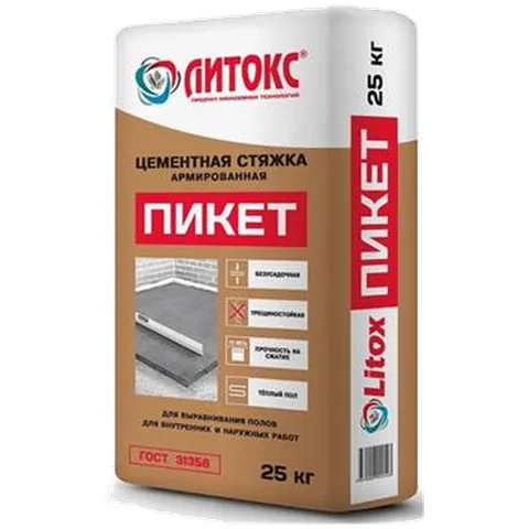 Литокс Пикет ровнитель для пола 25кг( 56 шт/пал )