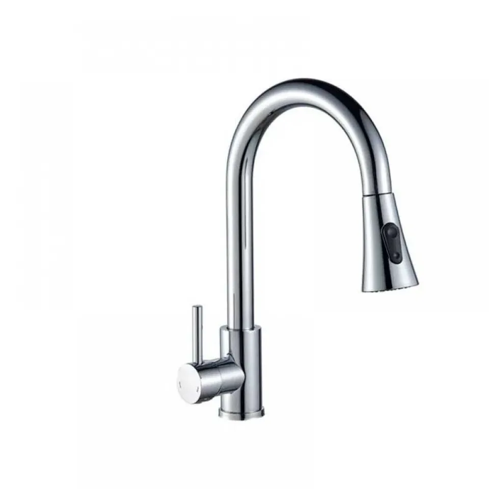 Смеситель д/кухни нерж/сталь CHAMPION NEO-014 CHROME с выдвижной лейкой (Ø35, ГАЙКА) (10 шт/ящ)