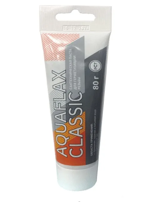 Паста сантехническая Aquaflax classic (графитовая),   80 г. (25)