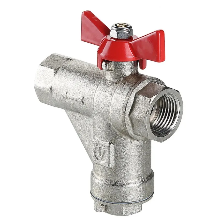 Кран шаровый с фильтром Valtec 1/2" ВВ бабочка