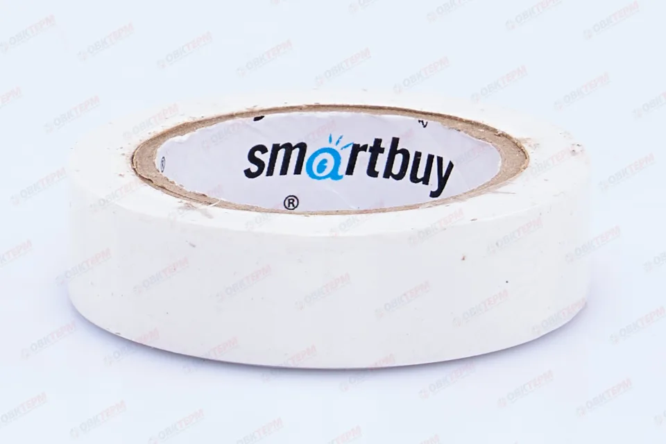 Изолента ПВХ 0,13мм*15мм, 10м белая (10 шт/уп) Smartbuy