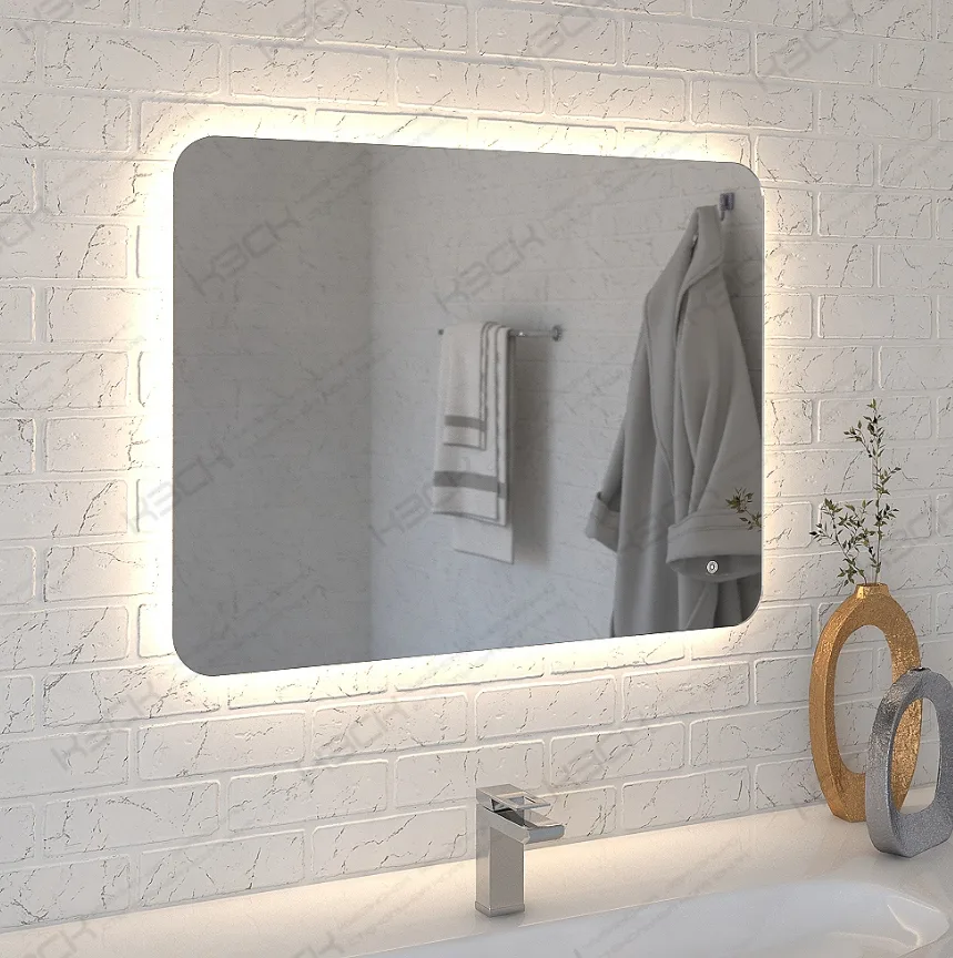 Зеркало  800х600 прямоугольное  LED подс.4000К 9,6 Вт/м с сенс.выкл., унив. крепление КЗСК